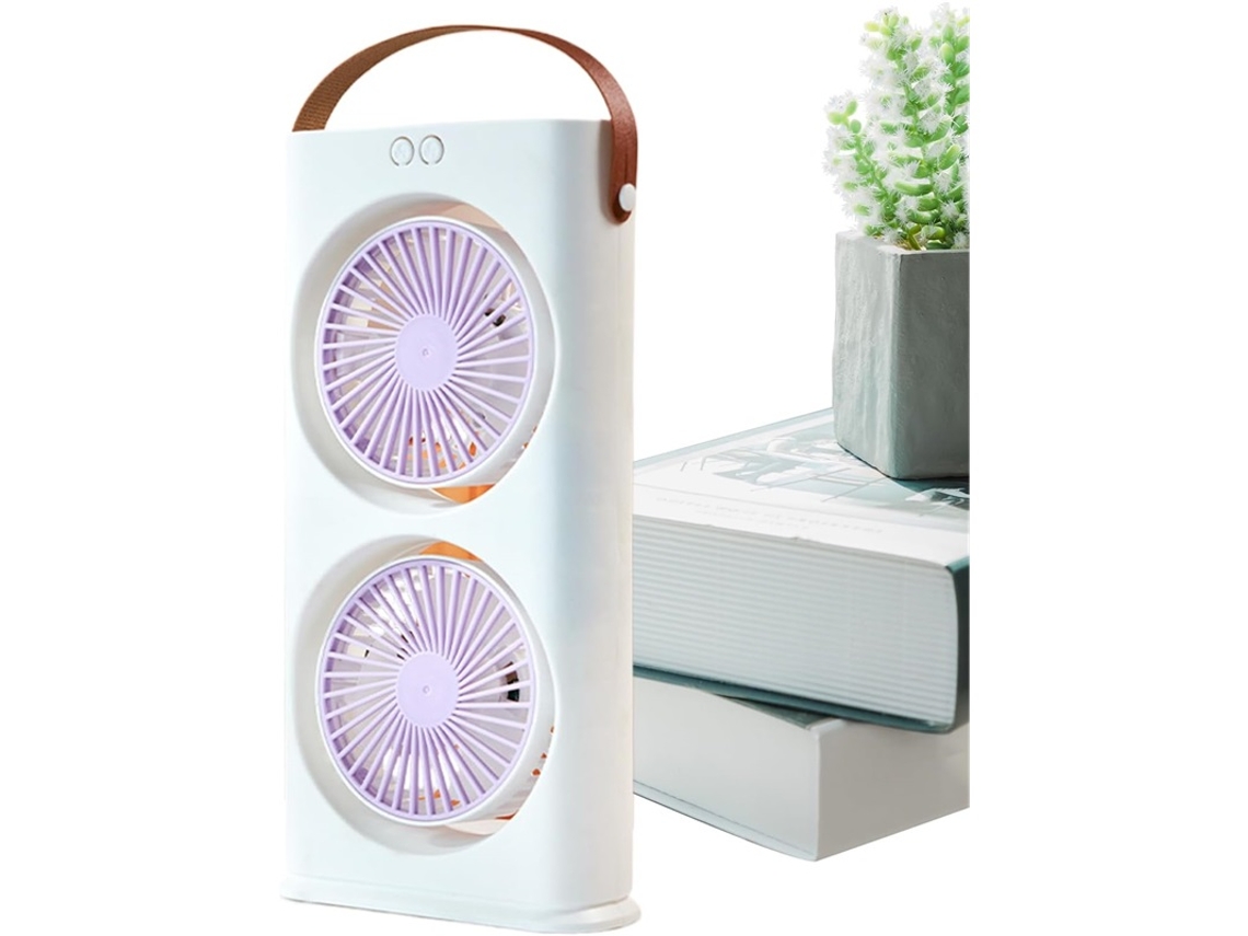 Ventilador de Mesa VOLTEDGE Duplo Usb com 3 Velocidades para Casa e Camping