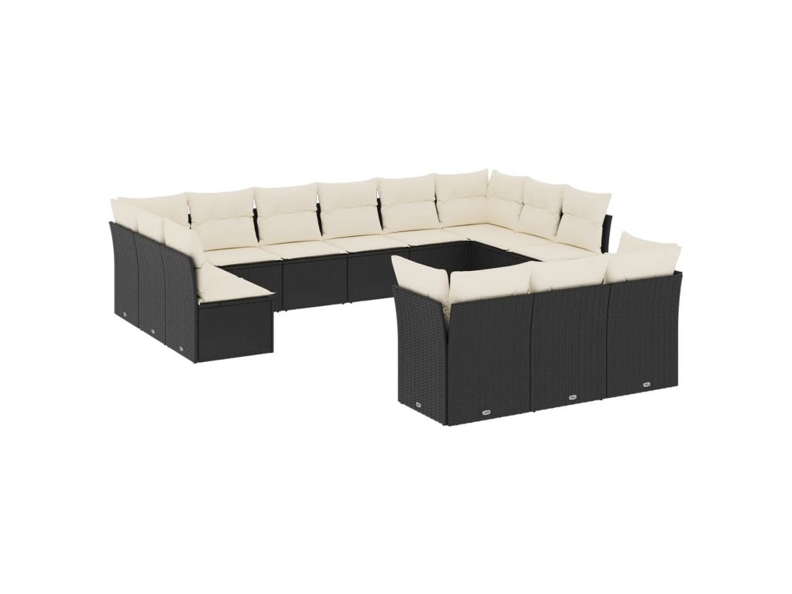 Garden Sofa Set, Garden Sofa Sets Vidaxl Preto Rattan / Vime (n/a)