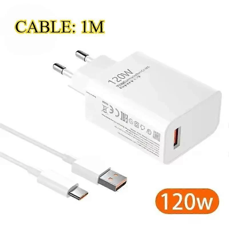 Carregador Rápido, 120w, Branco, Telemóvel E Tablet