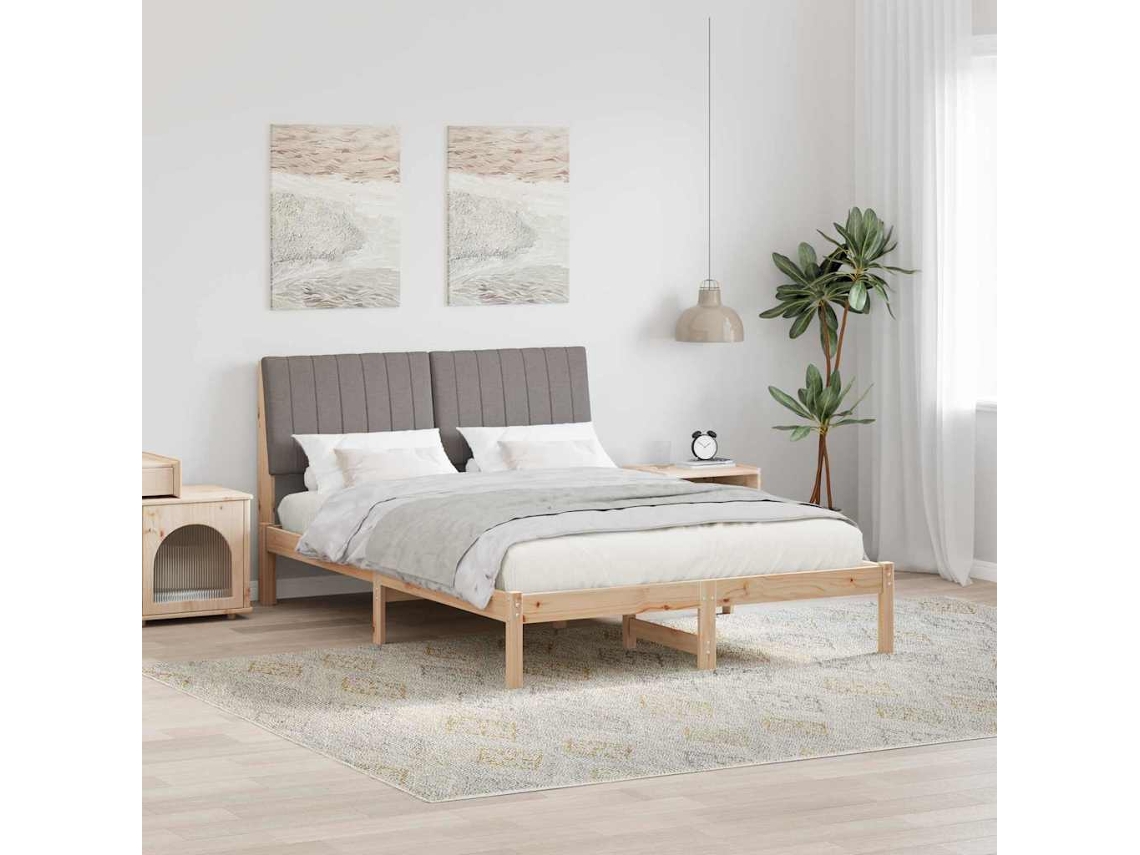 Vidaxl Estrutura Da Cama Com Cabeceira Castanho 135 X 190 Cm