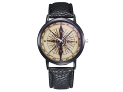 Relógio de pulso masculino de quartzo com pulseira de PU T425 (preto)