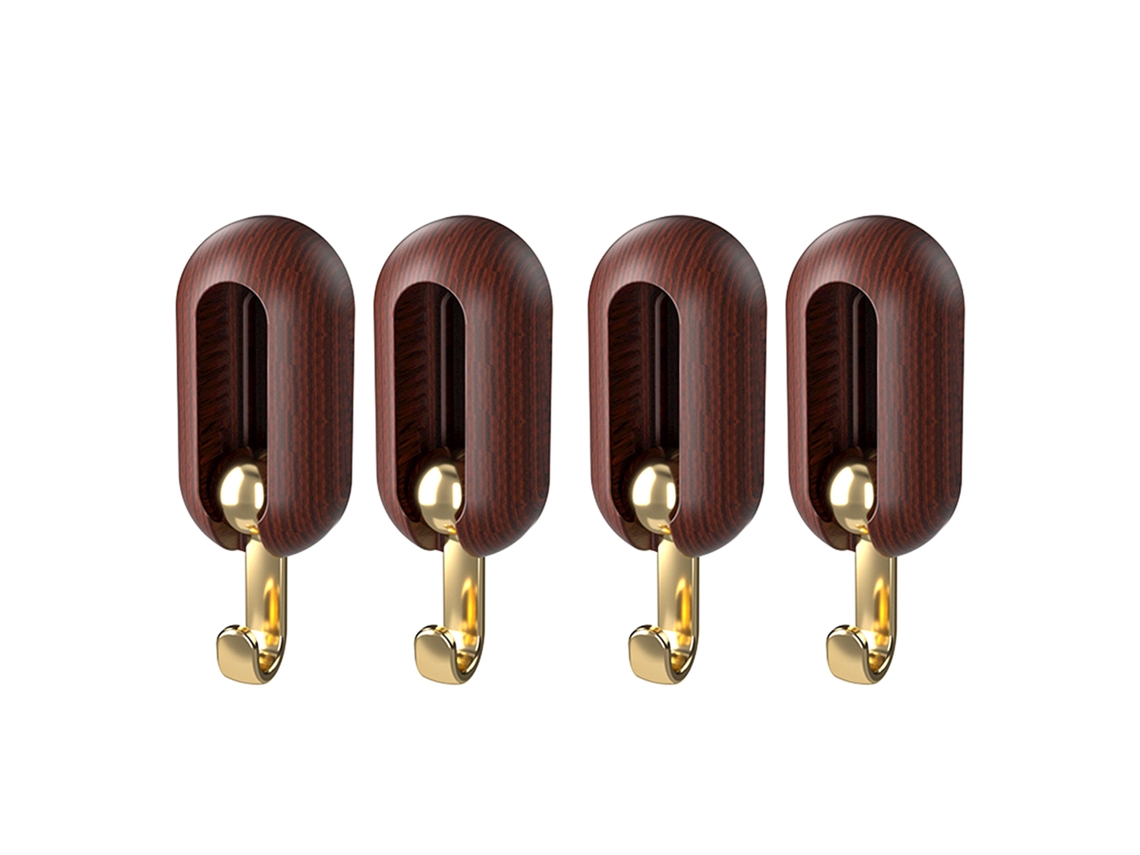 4 Pcs Ganchos de Parede com Adesivo Plegáveis Rotativos | S/MARCA