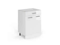 Móvel baixo universal R-Line, 60 cm com gavetas, sem bancada, branco alto brilho, Vicco