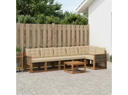 Vidaxl Conjunto De Sofás Para Exterior 7 Unid. Natural E Bege