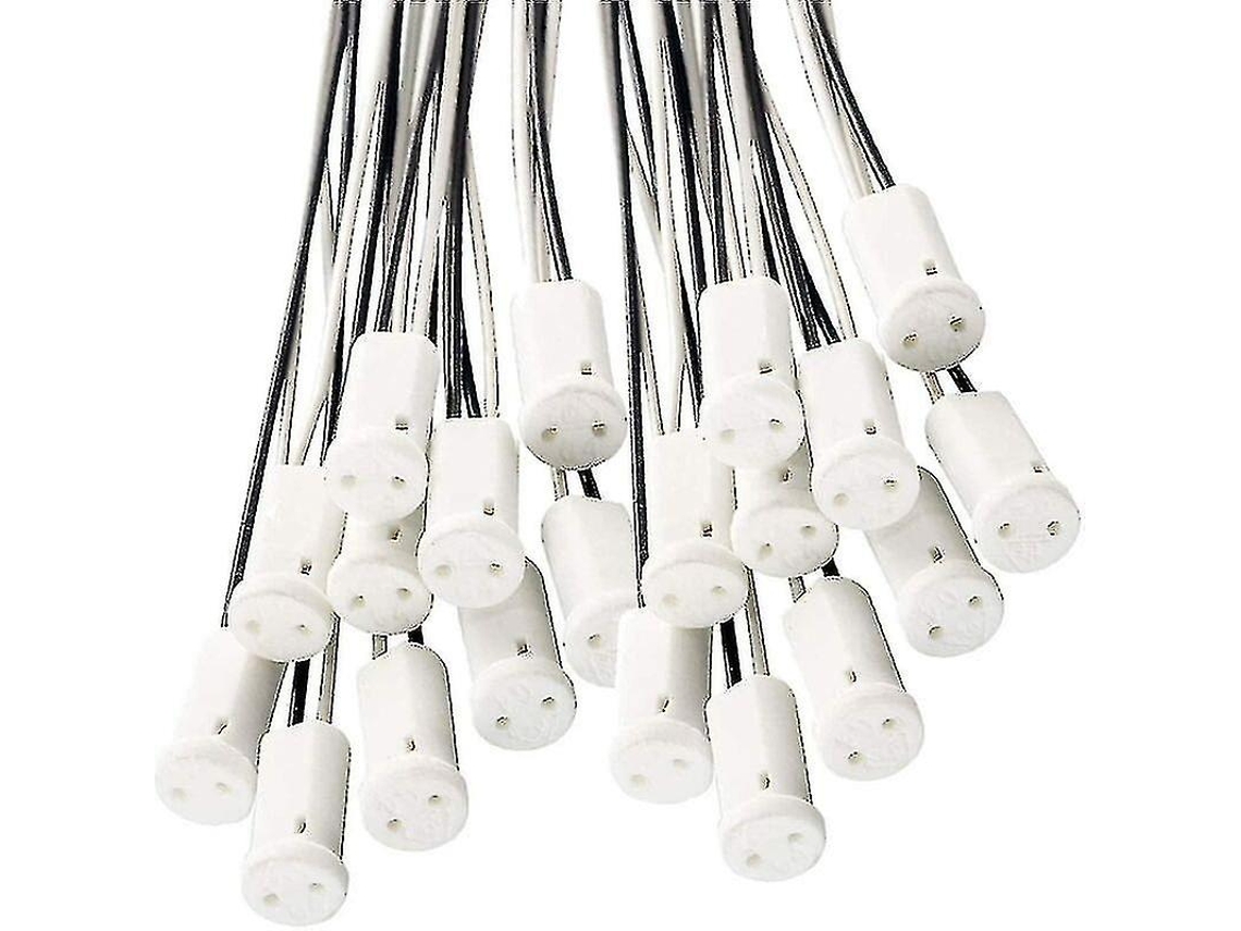 Omni 25 Suportes de Lâmpada G4 com Base Cerâmica e Cabo de 10cm para Lâmpadas Led e Halógenas G4