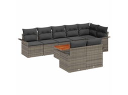 Maison Exclusive - Conjunto De Sofá De Jardim 9 Pcs Cinzeto Vime Pe