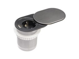 Bloco de Tomadas Embutido para Móveis Schuko com Tomada Plastrol Usb-A