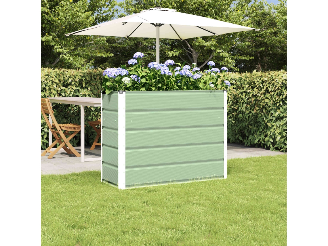 Vidaxl Floreira Verde 100 X 40 X 75 Cm Aço