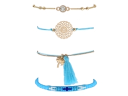 Pulseira De Contas Vintage Trançada Com Lasca