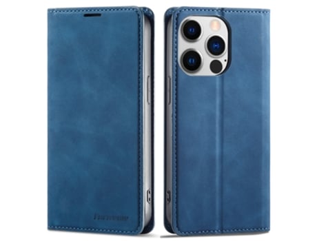 Capa Para Iphone 14 Pro Forwenw Pele Sintética Azul