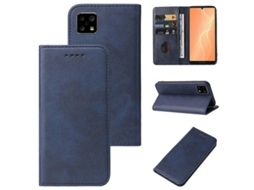 Capa De Couro Com Fecho Magnético Para Sharp Aquos Sense 4