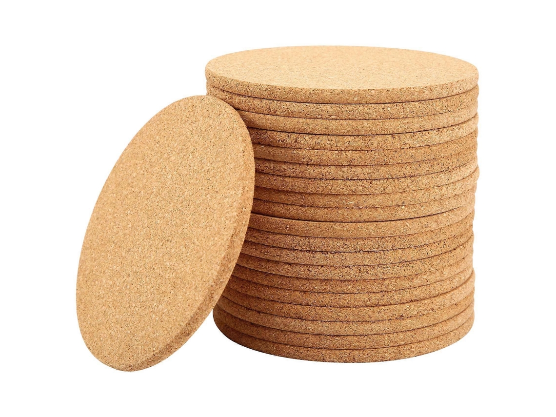 Lurelia Porta-copos 20 Un Cortiça Absorvente Reutilizável Resistente Ao Calor Bebidas