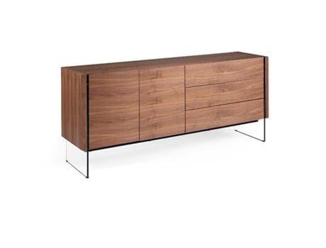 Aparador Patas De Cristal Modelo Valeta  MOMMA HOME (Nogal - Aglomerado -180x49x77 cm)
