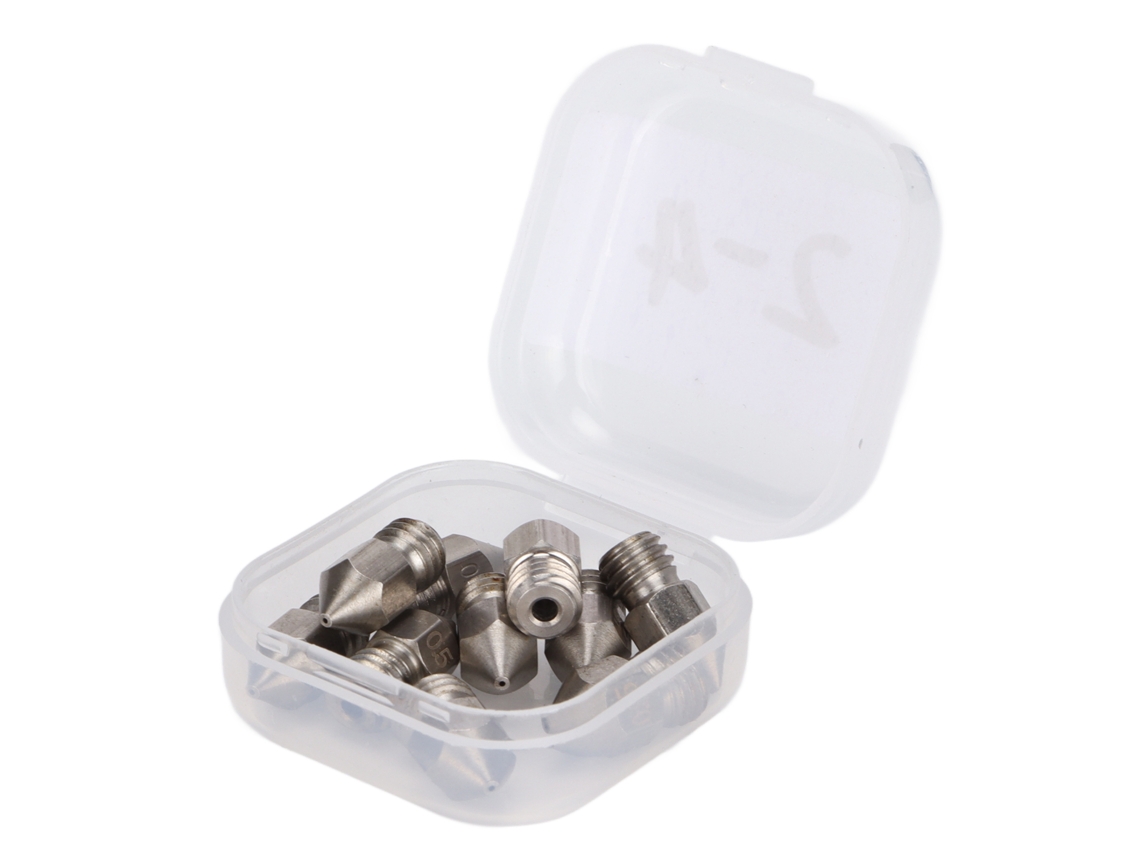 10 Peças De Bico De Impressora 3d Mk8 Aço Inoxidável 1.75mm Cabeçote De Extrusão Acessórios 0.5mm