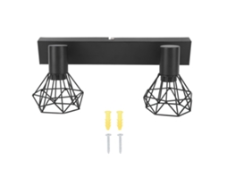 Rebe-foco De Riel Techo Con 2 Soportes E14 Ajustable, Kit De Luz Vintage Industrial, Instalación Hardwired 85-265v Negro