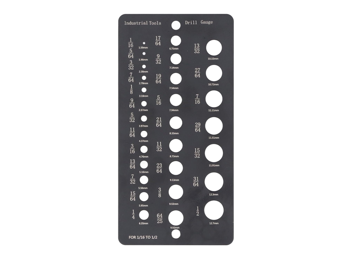Calibrador De Brocas Com 29 Furos Em Aço Inoxidável Para Verificação Dimensional E Uso Versátil. Gokoco