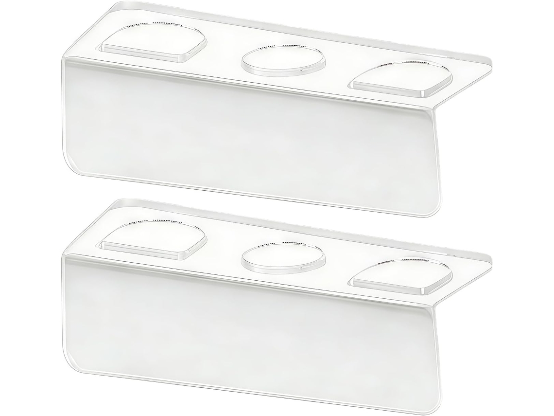 Kit Com 2-prateleiras De Parede Adesivas Resistentes Para Banheiro Fácil Instalação Em Azulejos, Vidro E Metal Sem Furos