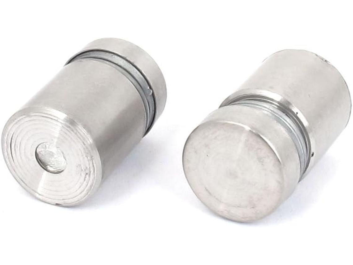 Pin de Vidro Sem Moldura para Publicidade em Aço Inoxidável 16mm X 20mm, 2 Unidades CHABERLU