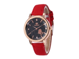 Relógio de quartzo casual elegante para mulheres, presente moderno (vermelho vivo)
