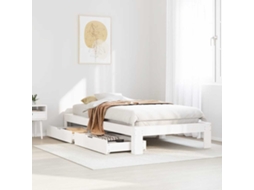Vidaxl Cama Sem Colchão 90x200 Cm Madeira De Pinho Maciça Branco