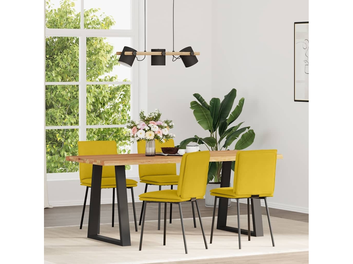 Vidaxl Cadeiras De Jantar 4 Pcs Veludo Amarelo