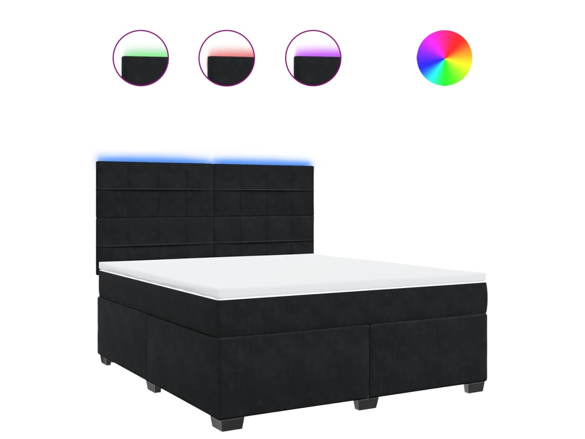Box Spring Bed, Box Spring Beds Vidaxl Preto Veludo (180 X 200 Cm)