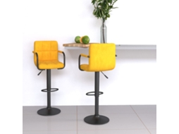 Vidaxl Bancos De Bar 2 Pcs Veludo Amarelo Mostarda