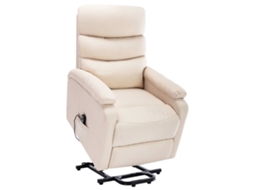 Vidaxl Poltrona De Massagens Tecido Cor Creme