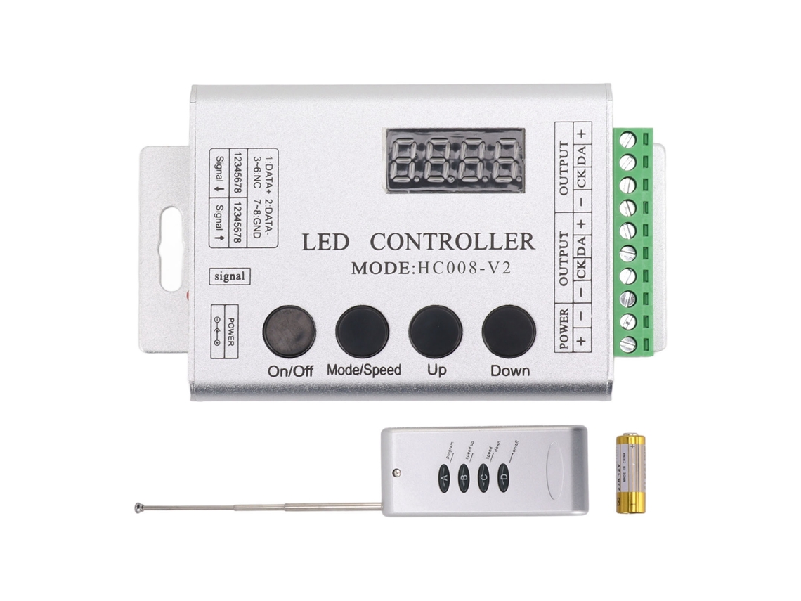 2026 controlador de Fita Led Rgb Spi para 6803 1903 Ws2811 Ws2812b 5v a 24v