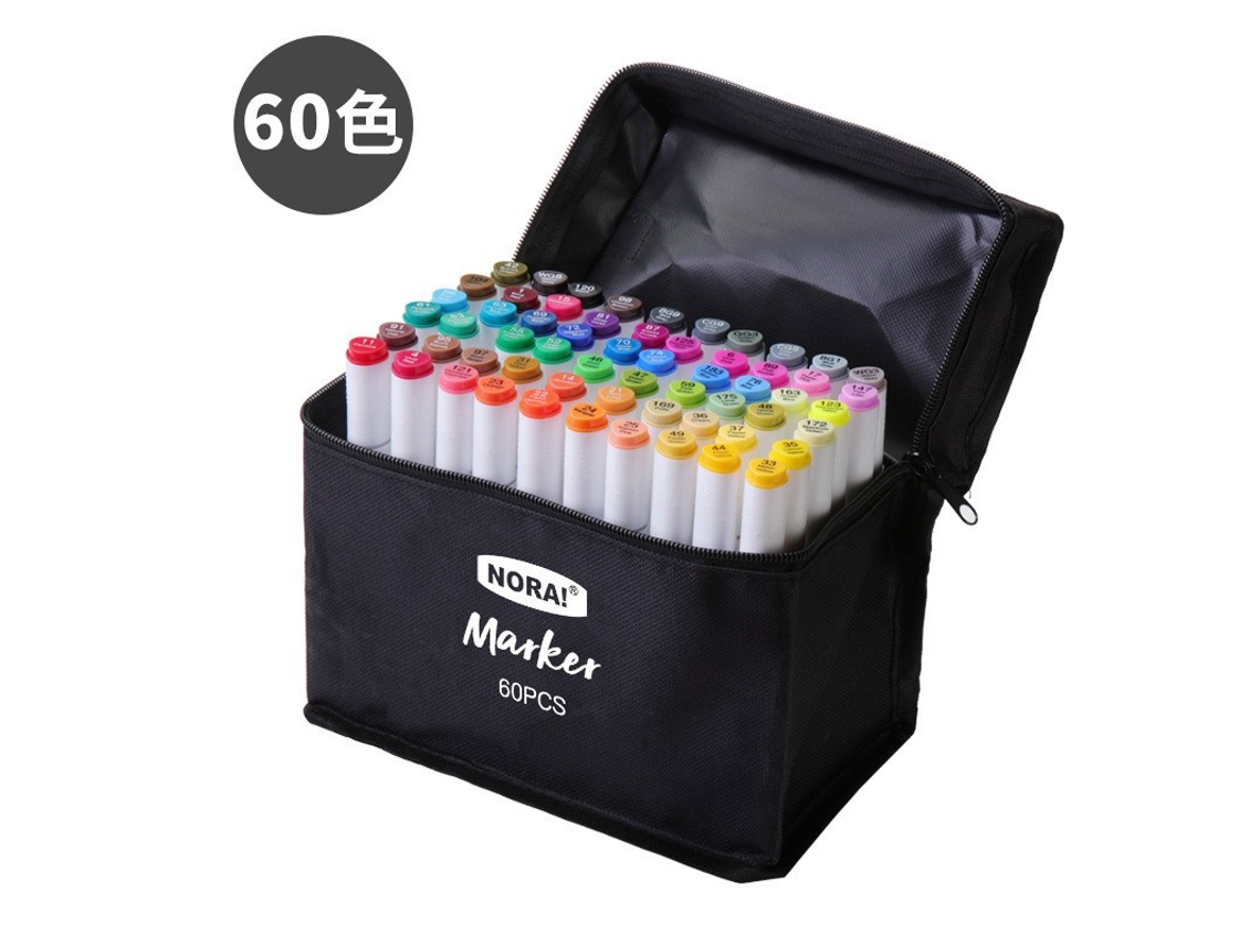 Conjunto De 60 Canetas Marker Yuysan (multicor Pp)