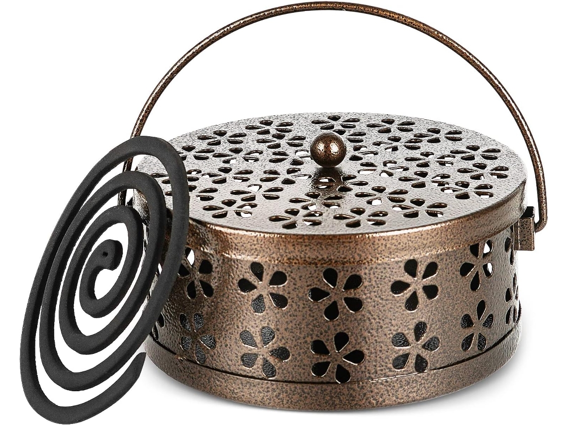 Suporte metálico para espiral repelente de mosquitos, interno e externo