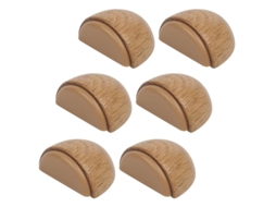 2026-conjunto De 6 Topes De Puerta De Madera Adhesivos Para Suelos Y Parquet - Natur O Dfy