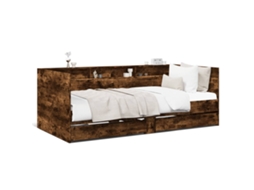 Sofá Cama com Gavetas Carvalho Fumado MAISON EXCLUSIVE (75x190 cm)