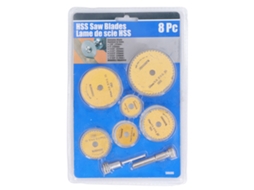 Set De 8 Lâminas De Serra De Aço Hss Para Madeira Plástico Furadeira Elétrica Serra Circular Ouro