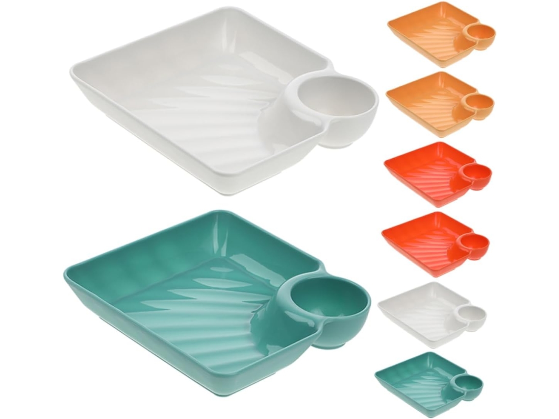 Bandeja para Servir Sushi com 8 Peças, Compartimento para Molho e Prato para Dumplings SFUSHOS
