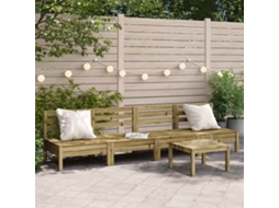 Vidaxl Sofás S/ Apoios Braços P/ Jardim 4 Pcs Madeira Pinho Impregnada