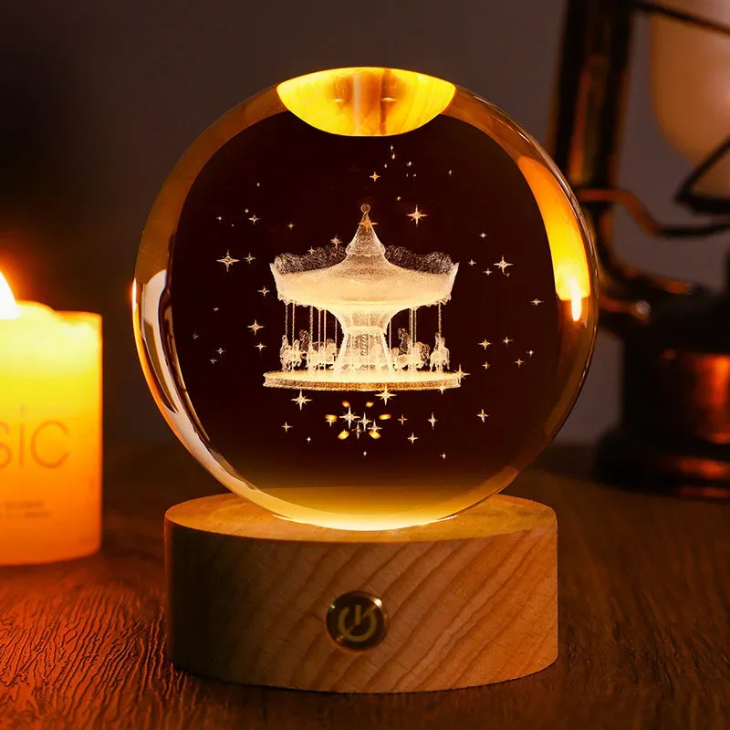 Bola de Cristal de 60mm com Gravação a Laser 3d MDUG (estilo 8 60mm)