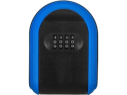 Cofre De Parede Azul Em Plástico Com Combinação Para Chaves, Ideal Para Armazenamento Seguro.