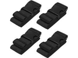 Fitas de bagagem Slowmoose para malas, pacote com 4, pretas