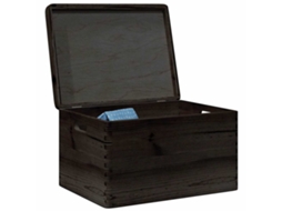 Vidaxl Caixa Madeira Tampa Pegas Preta 40x30x23cm Pinho Madeira Maciça
