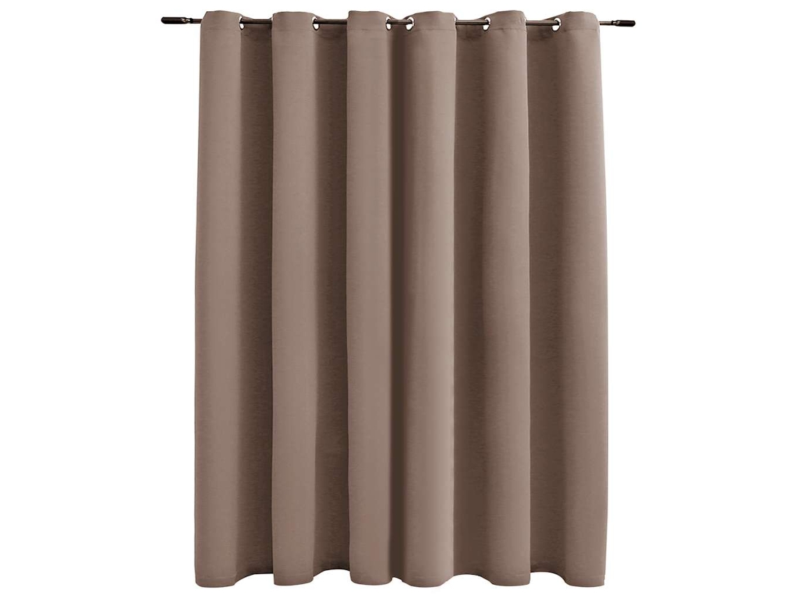 Maison Exclusive - Cortina Blackout C/ Argolas Metal 290x245 Cm Cinza-acastanhado