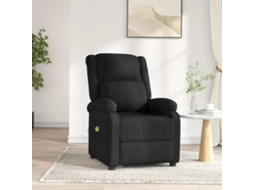 Vidaxl Poltrona De Massagens Elétrica Tecido Preto