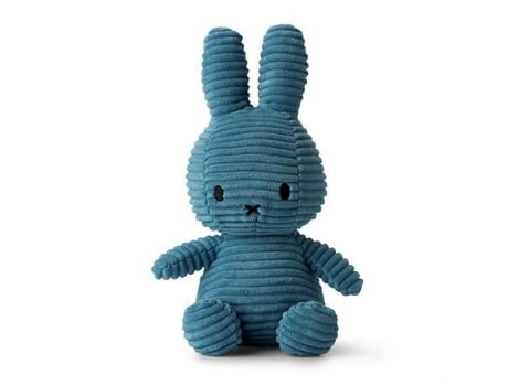 Peluche Miffy Coelho Em Veludo Cotelê 24 Cm Azul Aviador Ultra Macio