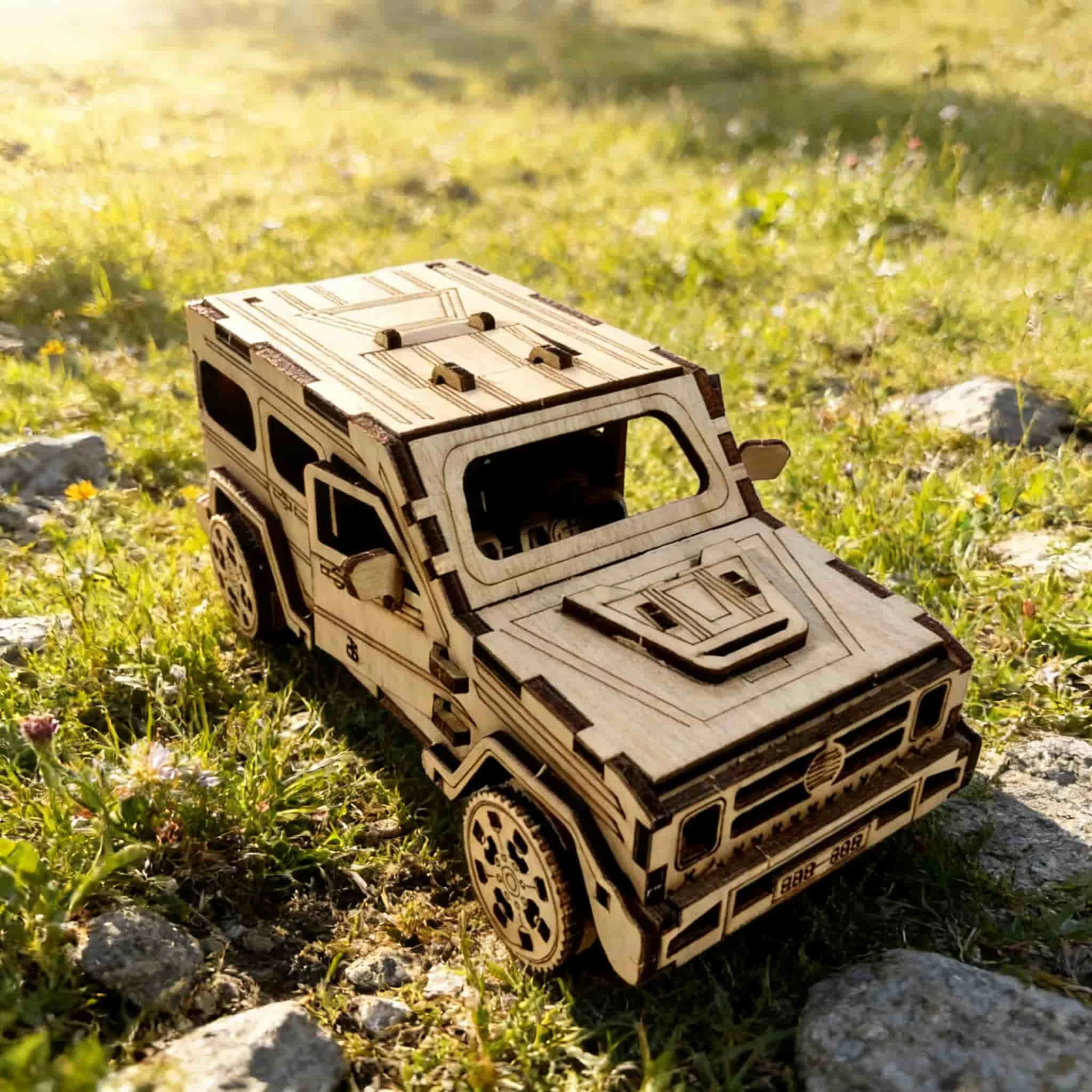 Quebra cabeça de Madeira "faça Você Mesmo" para Montar um Veículo Off road 3d de Madeira. MDUG