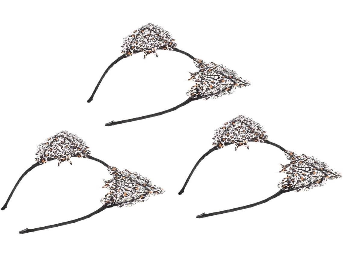 Tiara De Renda Com Orelhas De Gato, 9 Peças, Para Mulheres - Acessório De Cabelo Adorável Para Festas