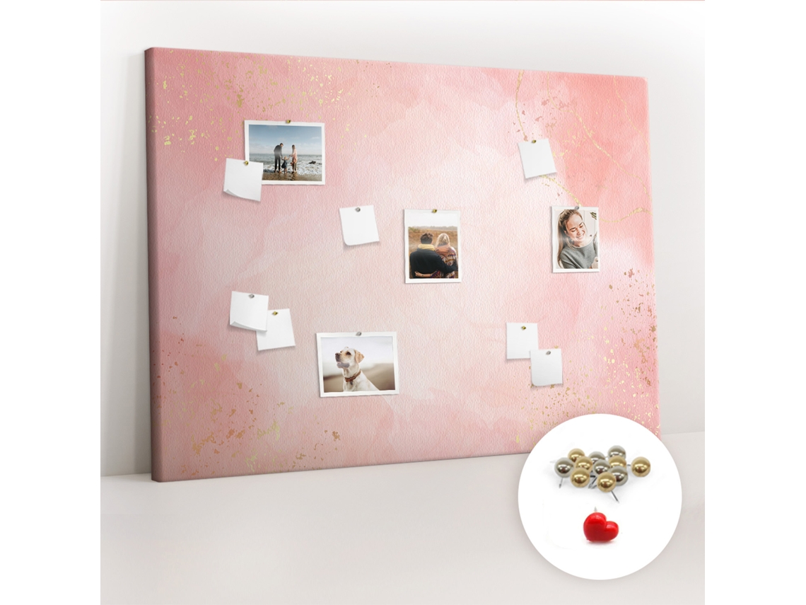 Painel De Cortiça Para Parede Mármore Rosa Para A Sala De Estar Espelharte (140x100 Cm)