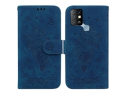 Capa De Celular Em Couro Com Estampa De Borboleta E Rosa Para Infinix Hot 10 X682
