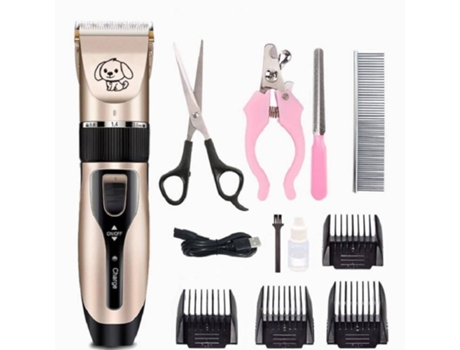 Conjunto de barbeador para animais de estimação Usb recarregável aparador elétrico para animais de estimação - 4 unidades DONGLINE