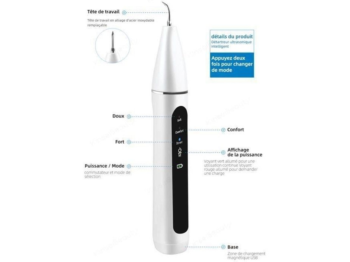 Raspador dental elétrico ultrassônico, cuidados com clareamento dos dentes, anti-tártaro dental-preto S/MARCA