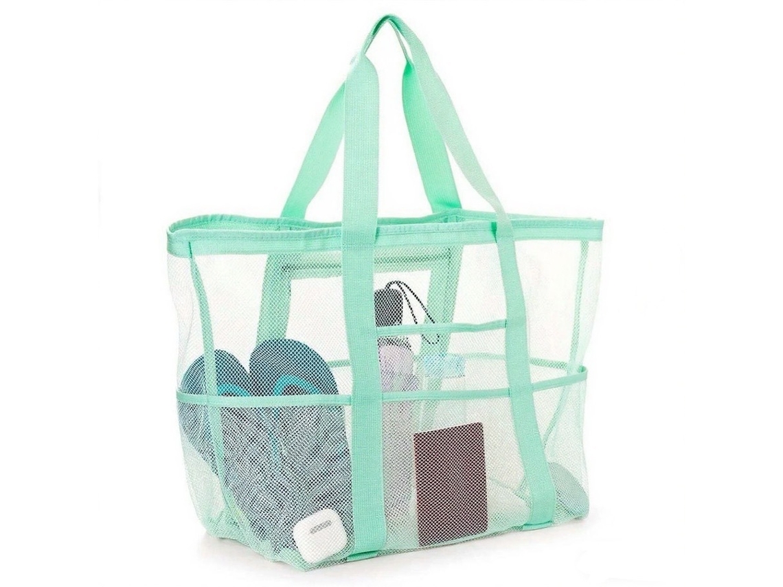 Saco De Praia Multiuso Em Rede,yuysan 43x39x20cm Verde